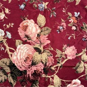 Richloom Brick Red Floral Rose Fabric Woven Home Decor 1 Yard 53.5 Width